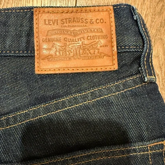 Women’s Levi’s Premium W25 L34 Classic Dark Blue Ribcage Wide Leg Jeans-LIKE NEW - Picture 12 of 16